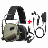 EARMOR M32 Tactical Headset & Kenwood PTT Adapter Set Shooting Communication System
