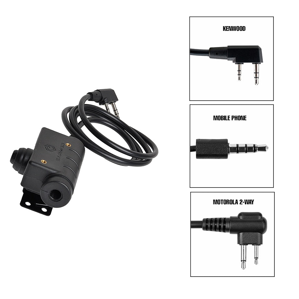 EARMOR M51 PTT Adapter Tactical Headset PTT Kenwood & AUX