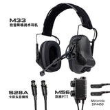 EARMOR M33 Tactical Hearing Protection Headset, Electronic Sound Pickup & Noise Reduction Headphone, Bluetooth Communication Headset for Shooting Helmet, Tactical Radio Headset