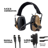 EARMOR M33 Tactical Hearing Protection Headset, Electronic Sound Pickup & Noise Reduction Headphone, Bluetooth Communication Headset for Shooting Helmet, Tactical Radio Headset
