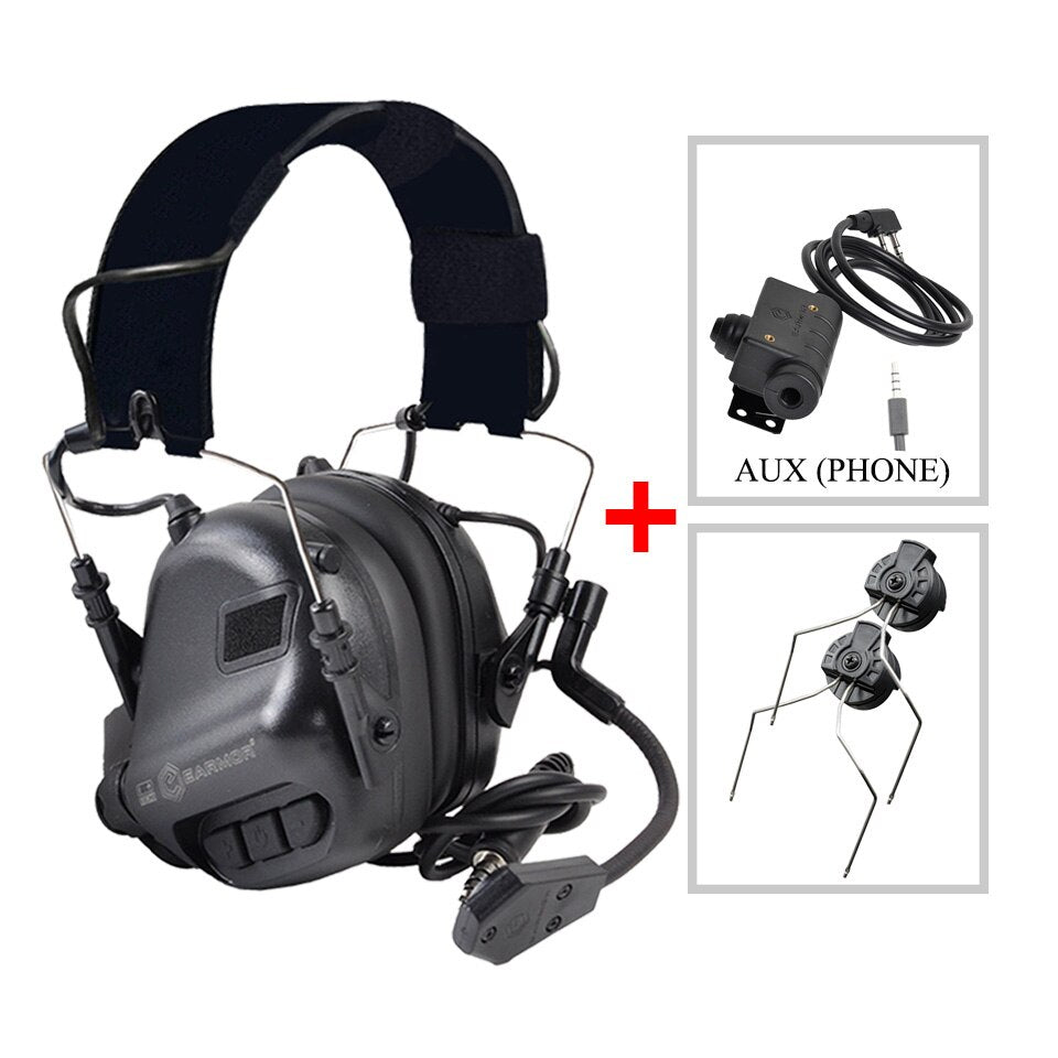 EARMOR M32 MOD4 Headset & M51 PTT& ARC Rail Adapter Sets Tactical