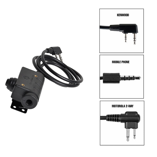 EARMOR M51 PTT Adapter Tactical Headset PTT Kenwood & AUX